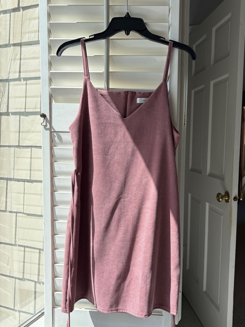 Korean blush mauve tie back mini dress